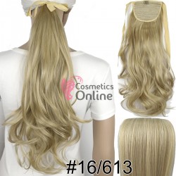 Extensie de par coada ondulata cu snur 55 cm cod MW100816613 Blond Ash Mixt